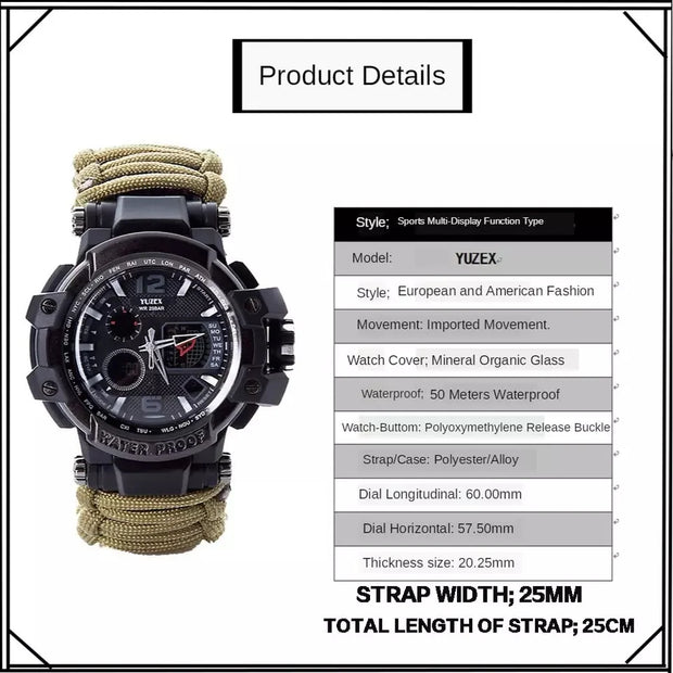 Men’s Tactical Waterproof Watch – Shockproof Outdoor Military Style