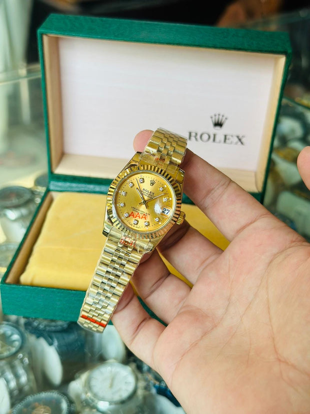 Rolex-Inspired Two-Tone Diamond Dial Watch – Luxury Style with Datejust Look