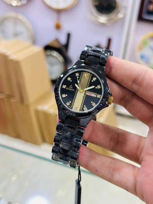 Luxury Skeleton Mechanical Watch – Black, Transparent Dial