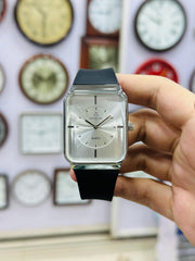 Fitron Black and Gold Watch | Elegant Men's Quartz Wristwatch | Luxury Square Dial | Fashion Accessory Gift for Him