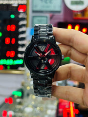 Men’s Racing Style Black Watch | Sporty Wrist Watch with Neon Green Dial | Stylish Analog Watch for Men | Gift for Him