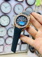 Stylish Brown Rubber Strap Wristwatch – Luxury Design