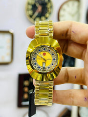 Luxury Gold Watch for Men | Diamond Dial Wristwatch | Elegant Analog Timepiece | Fashion Accessory Gift for Him