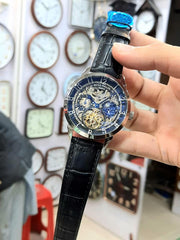 Luxury Two-Tone Automatic Watch with Black Dial and Diamond Hour Markers