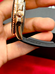 Luxury Black and Gold Wrist Watch | Elegant Men's Analog Watch | Rubber Strap Chronograph Style | Fashion Timepiece Gift for Him