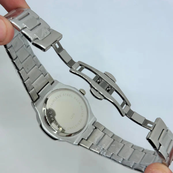 Patek Philippe Silver Chain With White Dial