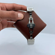 Patek Philippe Silver Chain With White Dial