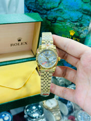 Rolex-Inspired Two-Tone Diamond Dial Watch – Luxury Style with Datejust Look