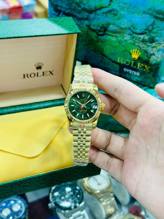 Rolex-Inspired Two-Tone Diamond Dial Watch – Luxury Style with Datejust Look