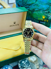 Rolex-Inspired Two-Tone Diamond Dial Watch – Luxury Style with Datejust Look