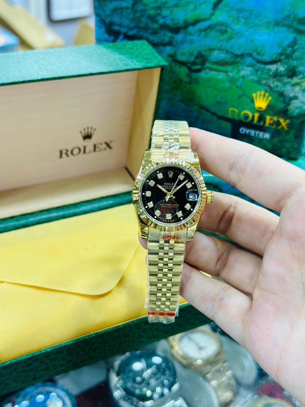 Rolex-Inspired Two-Tone Diamond Dial Watch – Luxury Style with Datejust Look
