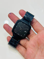 Luxury Rado Black Ceramic Square Automatic Watch – Swiss Made