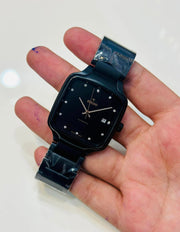 Luxury Rado Black Ceramic Square Automatic Watch – Swiss Made
