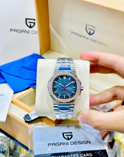 Pagani Design Men’s Luxury Automatic Watch | Stainless Steel Blue Dial | Waterproof Wrist Watch for Men | Elegant Gift for Him