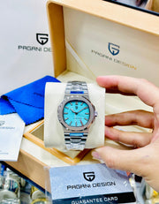 Pagani Design Men’s Luxury Automatic Watch | Stainless Steel Blue Dial | Waterproof Wrist Watch for Men | Elegant Gift for Him